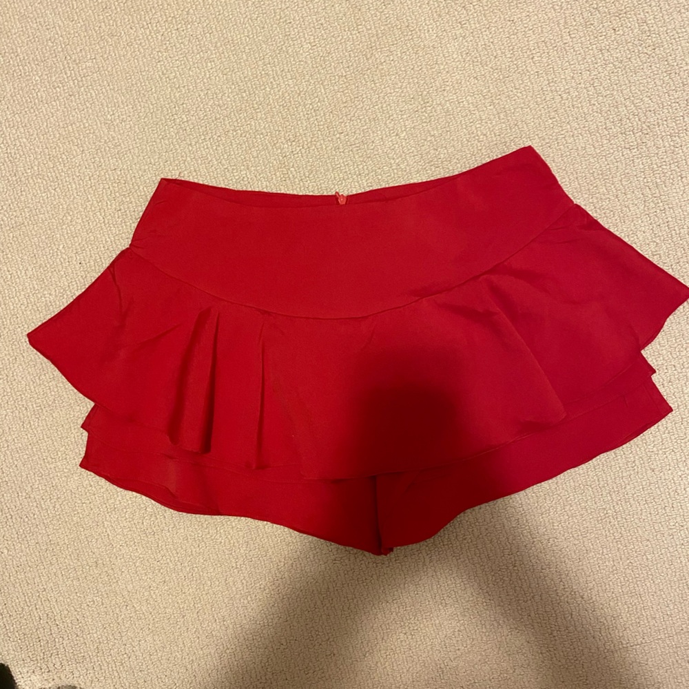 Red ruffle Skort